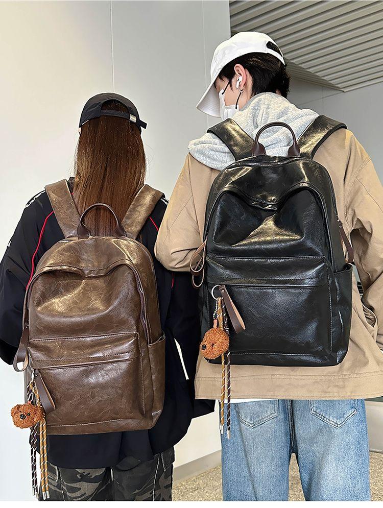Product Introduction of 2025 Boyatu Hong Kong Style Pu Backpack Female Junior High School Students Large Capacity Lightweight Schoolbag Commuter Travel Backpack Male Fashion 26