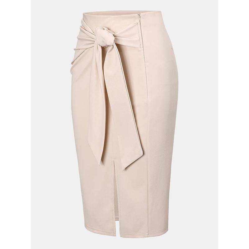 Elegant Solid Buckle Slit High Waist Pencil Solid Color Bottoms(5 Colors) Elegant Solid Buckle Slit High Waist Pencil Solid Color Bottoms(5 Colors)