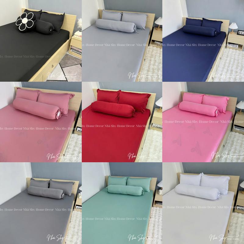 Bộ Drap Giường Thun Lạnh 4 Món Không mền - Bộ Ga Nệm Thun Lạnh