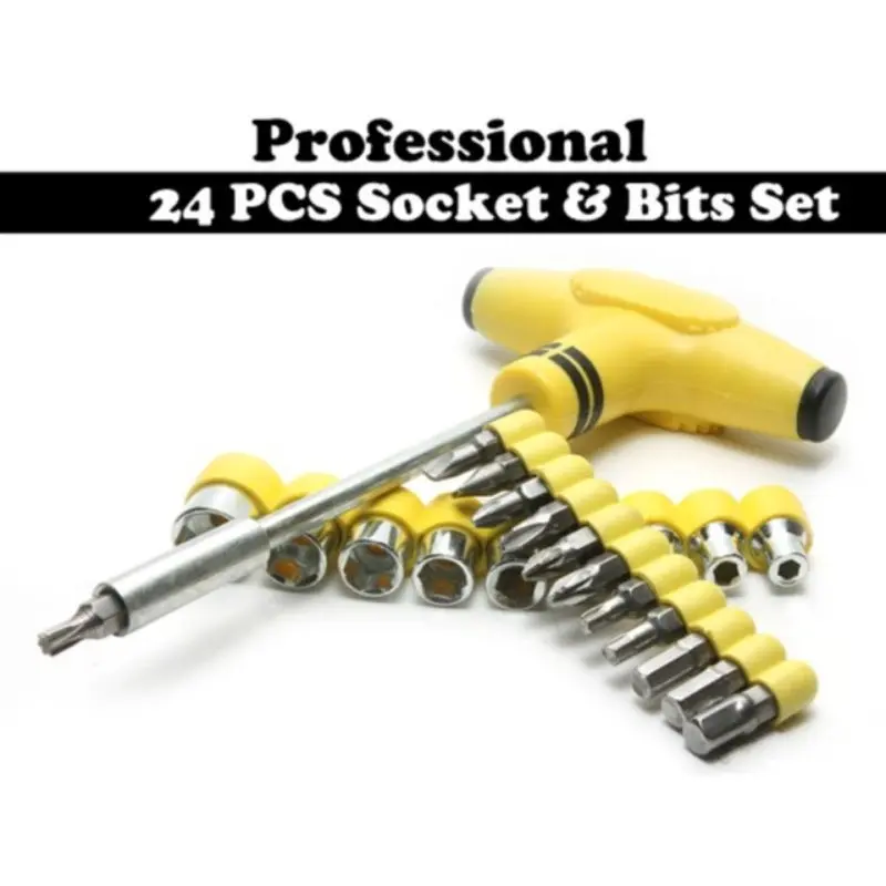 OBENG T / FIVE STAR 24PCS SOCKET & BIT SET / KUNCI SOK OBENG DAN KUNCI T Sock Plus Palu 24 IN 1OBENG KUNCI T 24 in 1 PALU MULTIFUNGSI SERBAGUNA OBENG KUNCI SHOK SOK SOCK T TERLARIS TERBAIK