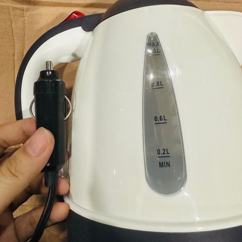 ẤM NẤU NƯỚC SÔI TRÊN XE  ÔTÔ 12V-24V 1 LÍT Đun Nước Ấm Đun 9