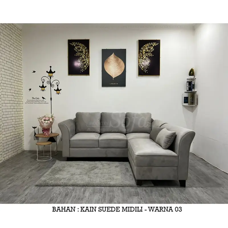 Sofa Kekinian / sofa murah / sofa bagus / sofa minimalis / Kursi / sofa L Minang Eco 10 Bantal Busa Kayu Furniture sofa  ruang tamu 3