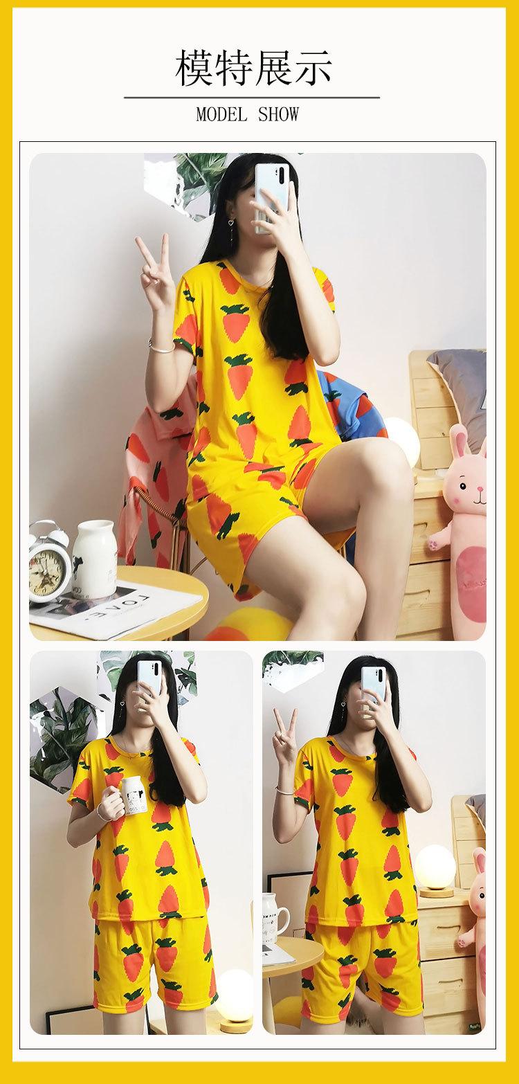 Product Introduction of Bộ Đồ Ngủ ngắn Tay Hàng Mới Về, Dành Cho Nữ, Mỏng Và Thoáng Khí, Thích Hợp Cho Mùa Hè, Áo Chui Đầu Cổ Tròn, Phong Cách Ngọt Ngào Và Dễ Thương, Thích Hợp Cho Các Cô Gái, Bộ Đồ Mặc Nhà 21