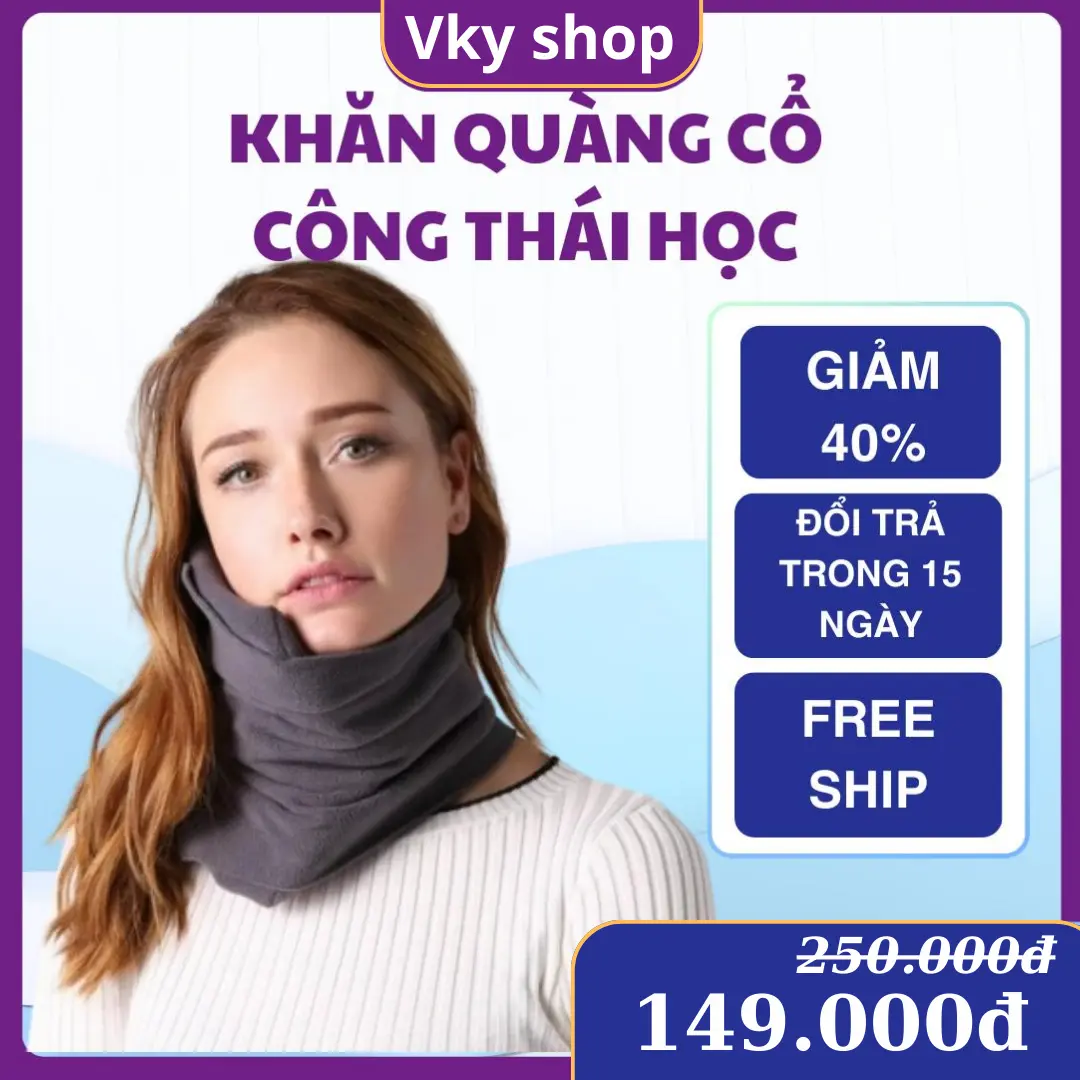 [Vky-Shop]Gối quàng cổ công thái học, Siêu mềm, Hỗ trợ cổ thích hợp đi đường dài trên oto, may bay, nhân viên văn phòng nghỉ trưa tránh mệt mỏi, đau cổ, vai gáy Women Nữ Khăn Choàng Choàng Cổ Hoa Tai