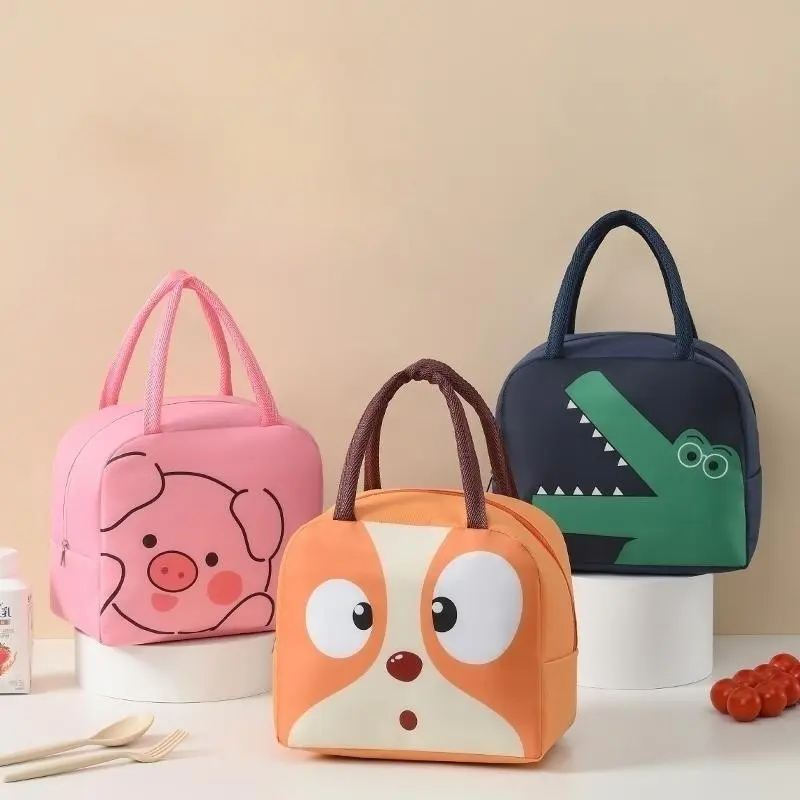 Cartoon Lunch Box Bag Handheld Bento Bag Lunch Box Insulated Bag Elementary School Student Lunch Bag Office Worker Lunch Bag Cross-border