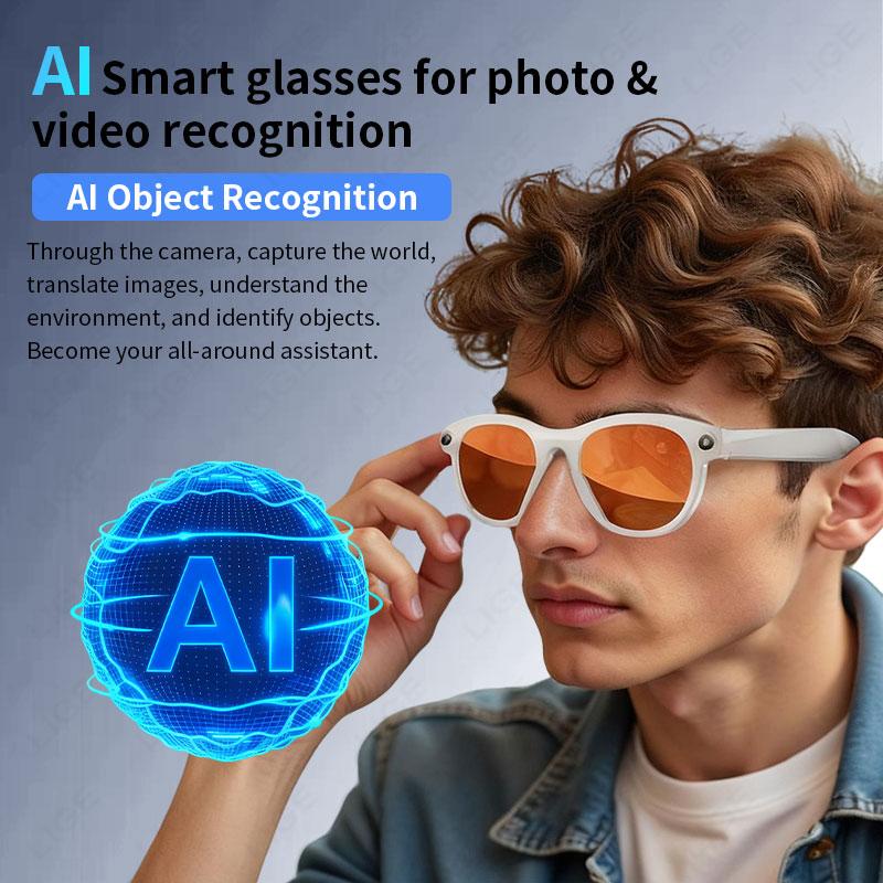 LIGE AI Smart Glasses 6K HD Camera Glass Multifunctional Bluetooth Call Voice Assistant Music Play Translation Glasses 2026 New - Image 3