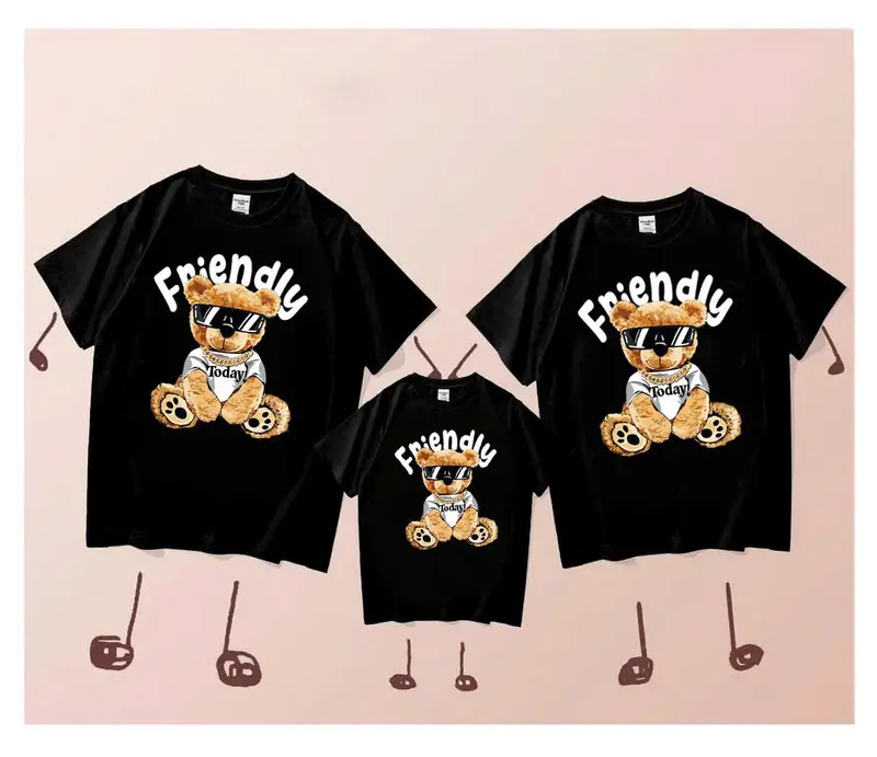[ Xưởng Xả Kho ] Áo gia đình GẤU 3/4/5/6 Người , Áo gia đình GẤU 3 người, Áo gia đình 4 người - Áo thun Cotton -Áo thun nữ Lịch áo  gia  đình set  combo  đồ  gia  đình  ba  mẹ  và  bé sét  đồ  gia  đình  3  người đồ  mẹ  và  em  bé 1