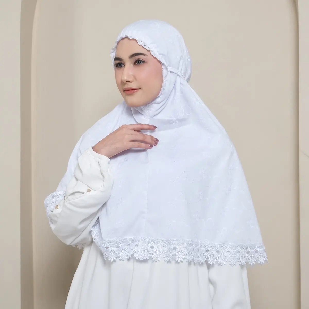 Hijab Instan Bergo Fatimah Haji Dan Umroh Katun Paris Premium