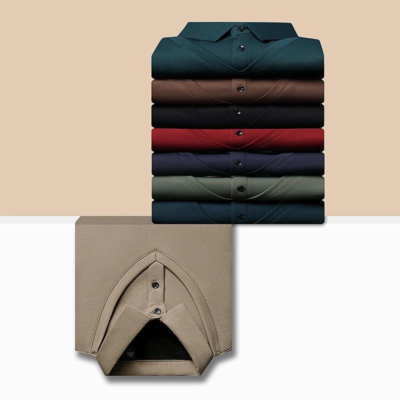 Product Introduction of Men'S Long Arm Polo Shirt Korean-Style Fake Two-Piece Business Men'S Casual Fashion Long-Sleeved Solid Color Lapel Shirts Comfortable All-Match Top For All Seasons Menswear Lingerie 9