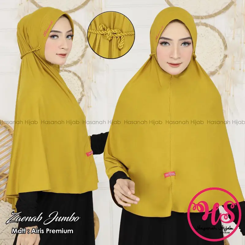 hijab instan tali ulir jumbo zaenab jilbab syari kerudung instan XL jilbab instan terbaru hijab tali kepang  kerudung tali ulir