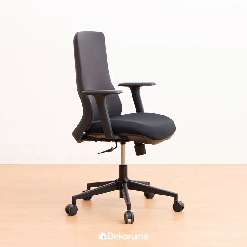 Dekoruma Officescale Kursi Kerja Hadid Mid Back Black Grey 6