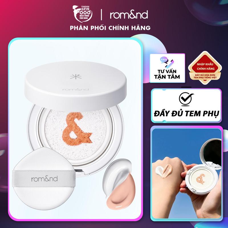  Kem Chống Nắng Dạng Cushion Thuần Chay Romand Back Me Tone Up Sun Cushion SPF50+ PA++++ 11g Cosmetic Mỹ Phẩm Trang Điểm 