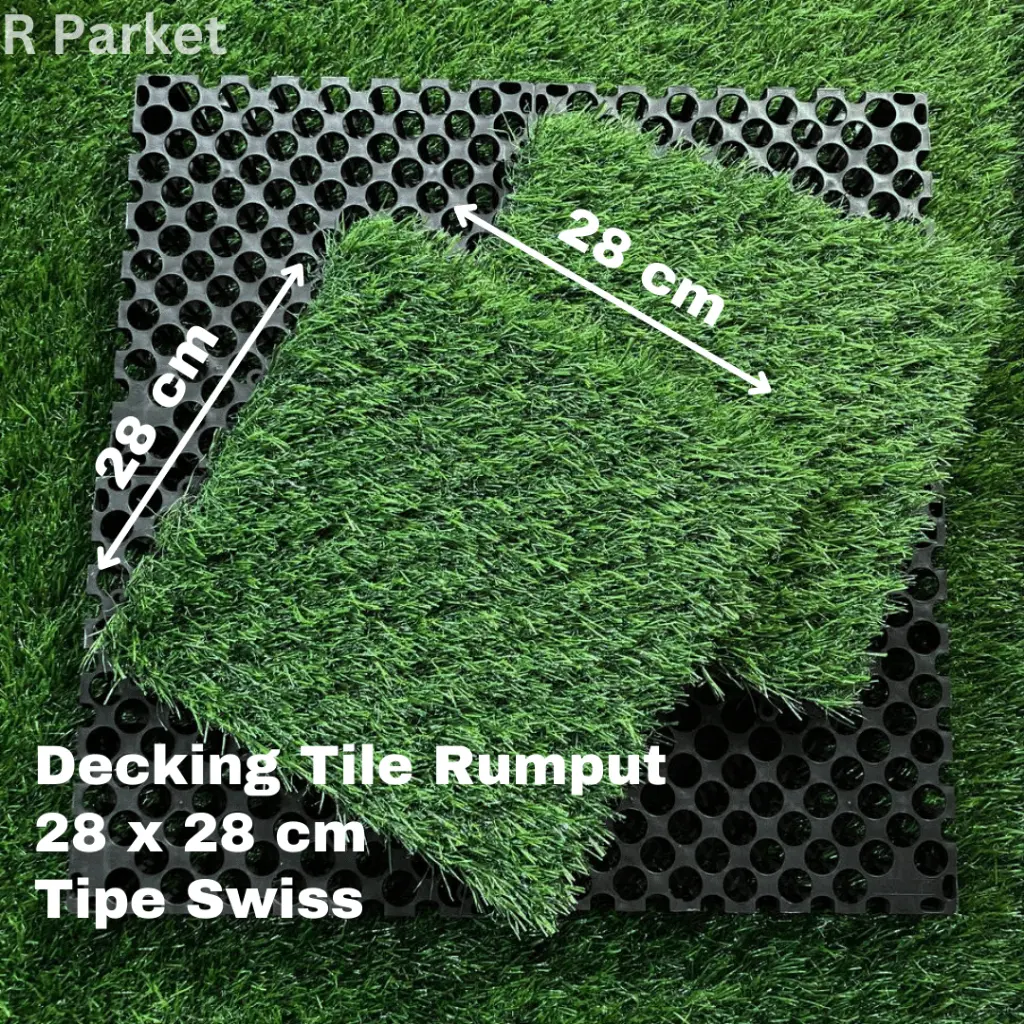 Decking Tile Rumput Sintetis taman-teras-kolam 28x28cm