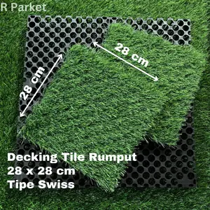 Decking Tile Rumput Sintetis taman-teras-kolam 28x28cm