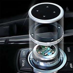 Product Introduction of Car Multimedia Knob Cover, Medium to Large Multimedia Control Button Cover for BMW 1 3 4 5 7 Series X1 X3 X4 X5 X6 F10 F20 F30, ABS Plastic BMW 1 Series Idrive Multimedia Button Cover 7
