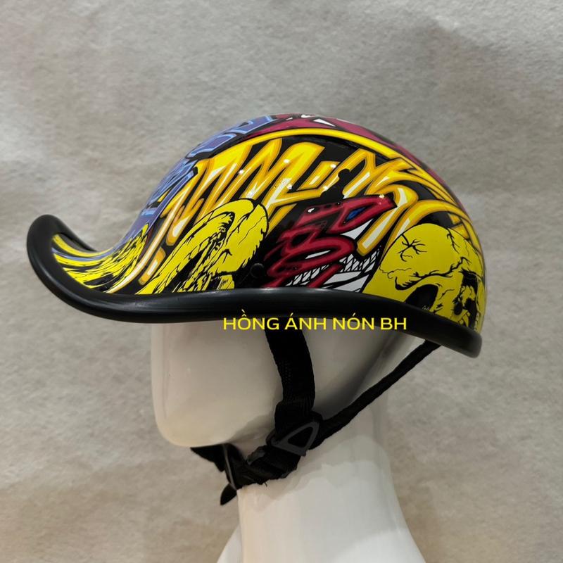 Mũ gangster Mũ bảo hiểm đội ngược & xuôi, form nhẹ, thời trang, phong cách ( bảo hành 12 tháng ) Phụ Kiện Đội Đầu Helmet