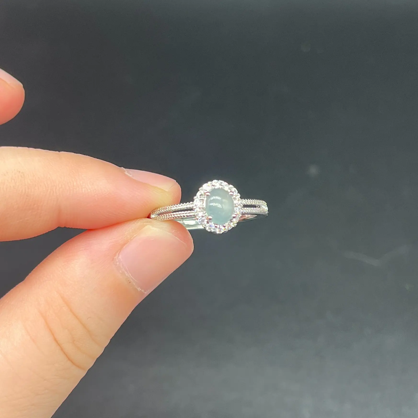 FY-JZ028 Nhẫn đính đá thời trang dành cho nữ sang trọng màu xanh Đeo Tay Đeo Tay Voi