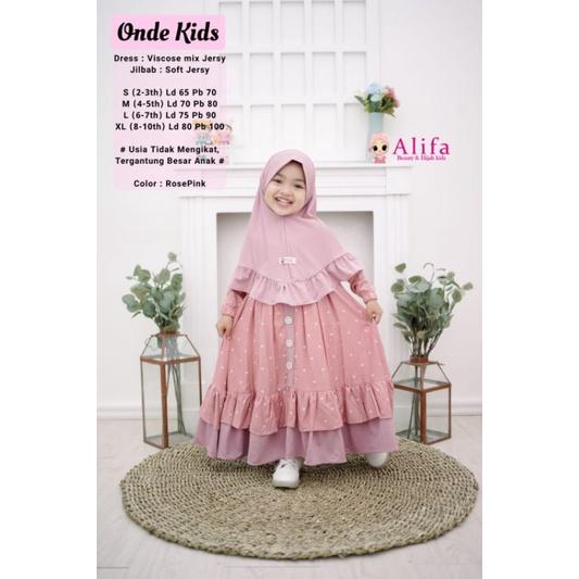 Gamis Anak Onde Kids Alifa Baju Muslim Perempuan Dress 2