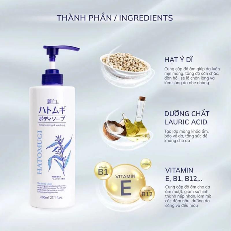 Sữa Tắm Hatomugi Body Dưỡng Ẩm Sáng Da 600ml 800ml 4