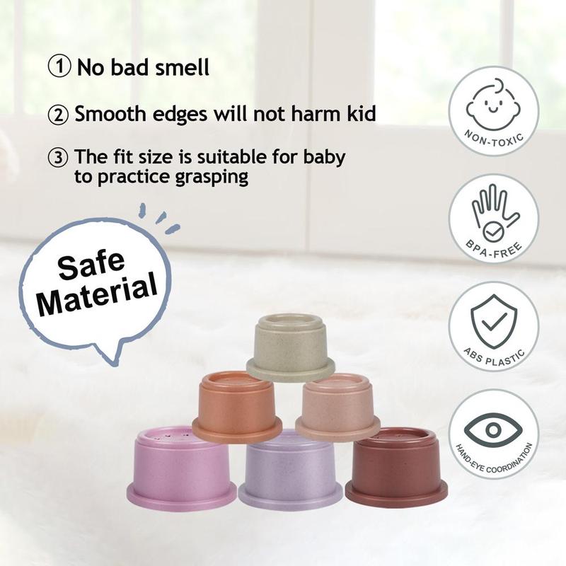 Random Color Stacking Cup Toy, 8 Counts/set Hollow Out Design Counting Toy, Outdoor Water Toy, Creative Birthday and Holiday Gift Options 6
