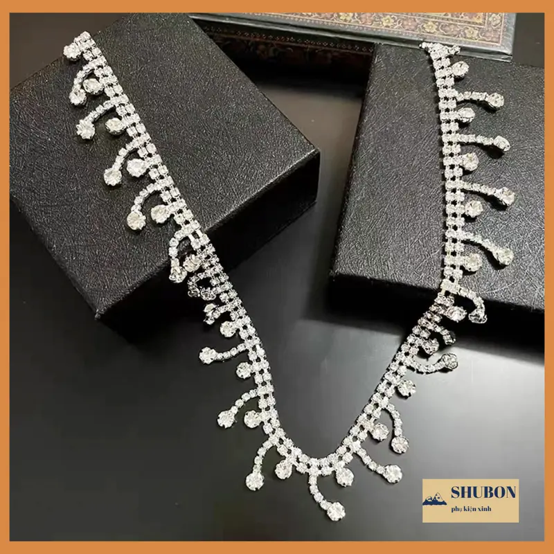 1 mét dây đá toong teng giọt nước đính đá dùng để làm đồ handmade tại nhà - phụ kiện thời trang 4
