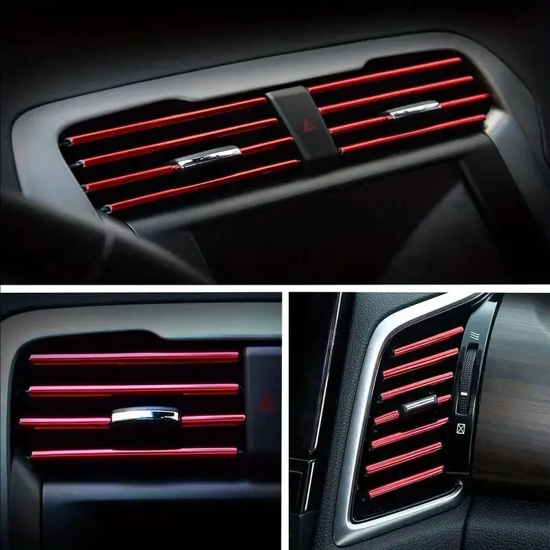 Car Air Conditioner Outlet Decorative Strip, U-shaped Chrome-plated Car Air Conditioner Outlet Decorative Strip, Car Interior Decoration Accessories 2