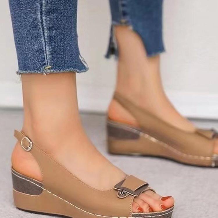 Product Introduction of 2024 Woman Sandals Retro Wedges Summer Wedge Sandals Female Casual Sewing Women Shoes Comfortable Ladies Sandalias Easy Matching 14