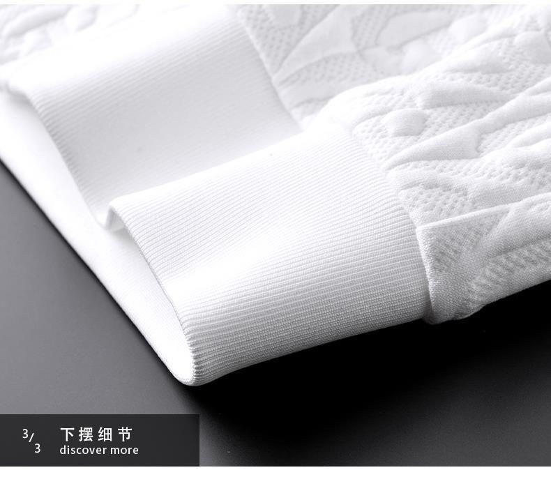Product Introduction of Casual Men's Suit Autumn Winter Jacket Men's Light Luxury Printed Ins Fashion Sports Pants Two-piece Set Trendy Parent 26