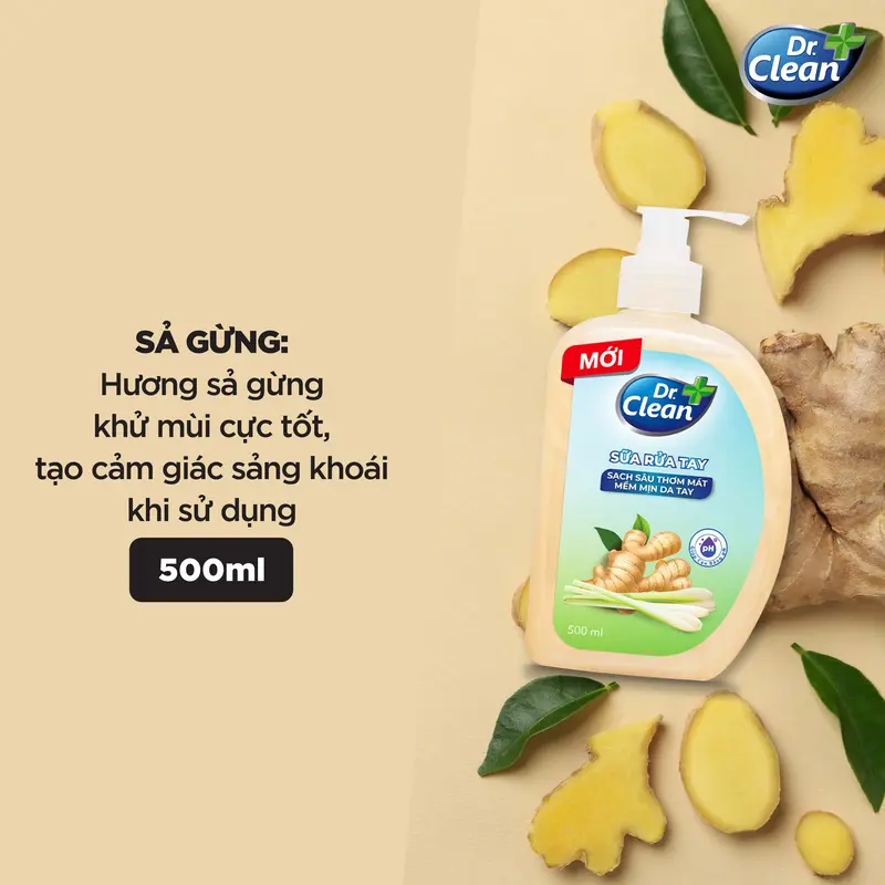 Combo đủ mùi 6 chai sữa rửa tay DrClean trái cây thanh mát, sạch khuẩn mềm dịu da tay 500ml 5