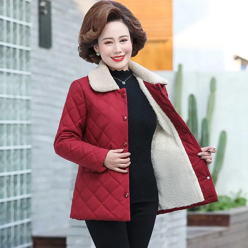 {Quảng châu} ÁO KHOÁC LÓT LÔNG NHẸ CỔ BẺ CHO MẸ, BÀ/ ÁO KHOACS NỮ TRUNG NIÊN - Linhs shop