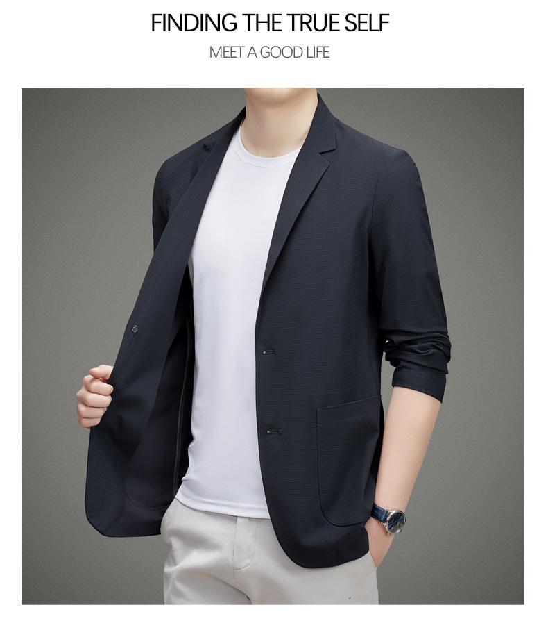 Product Introduction of [Duke] Spring Summer Ice Silk Sunscreen Casual Single Suit 2024 Men's Fashion New Business Suit for Middle-aged and Young Men 29