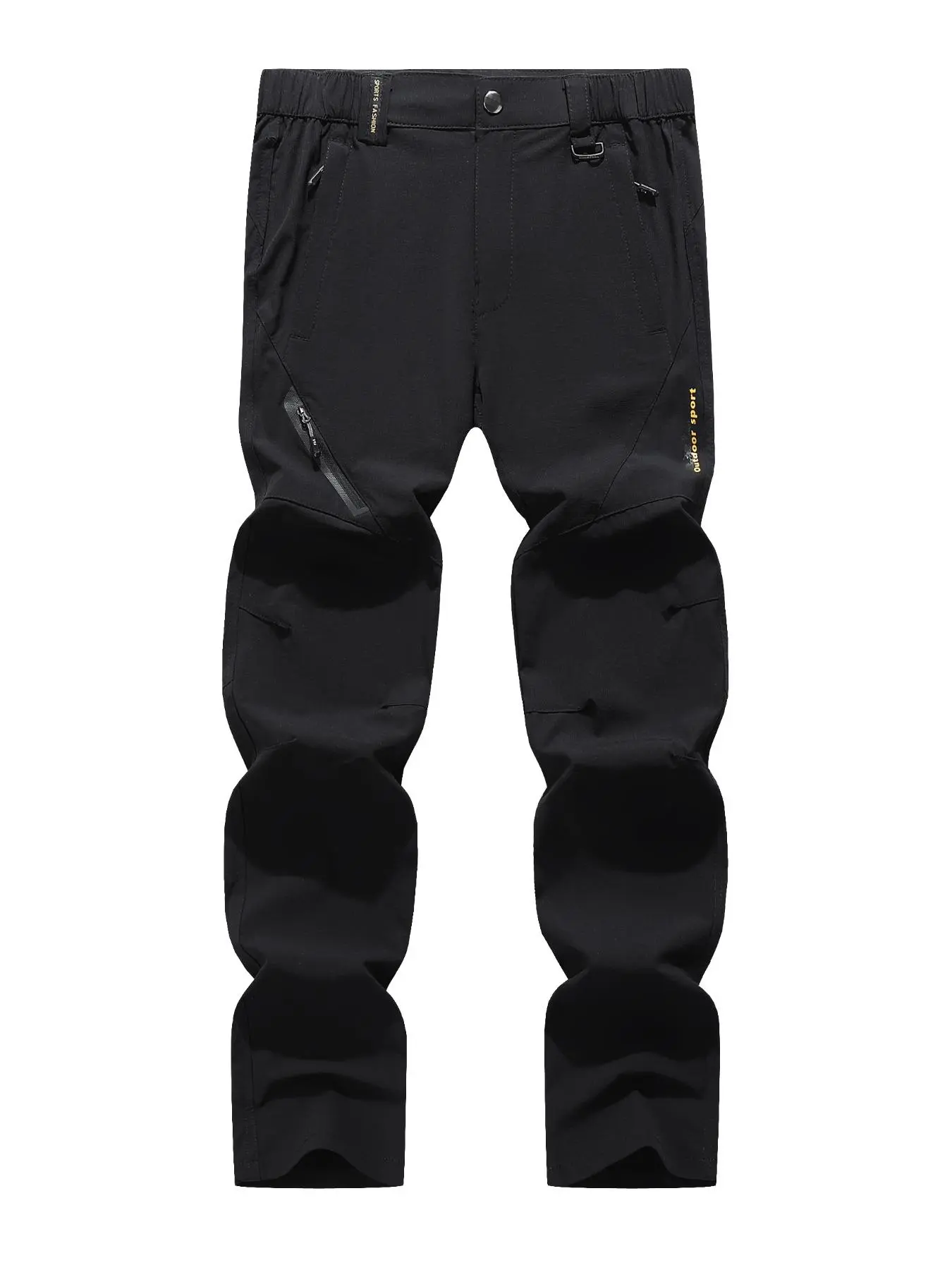 Men's Regular Fit Solid Letter Print Zip Up Pants, Casual Comfy Breathable Quick Drying Pants for Outdoor Activities, Men's Trousers for All Seasons, Menswear