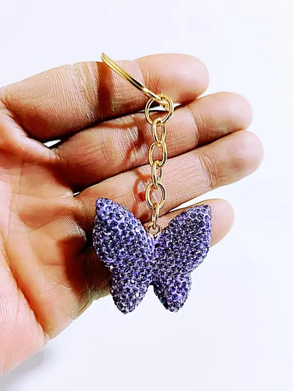 Cute Butterfly Design Keychain, Rhinestone Decor Keychain for Women & Girls, Fashion Accessories for Bag Decoration, Trendy All-match & Exquisite Keychain for Birthday Gift 4