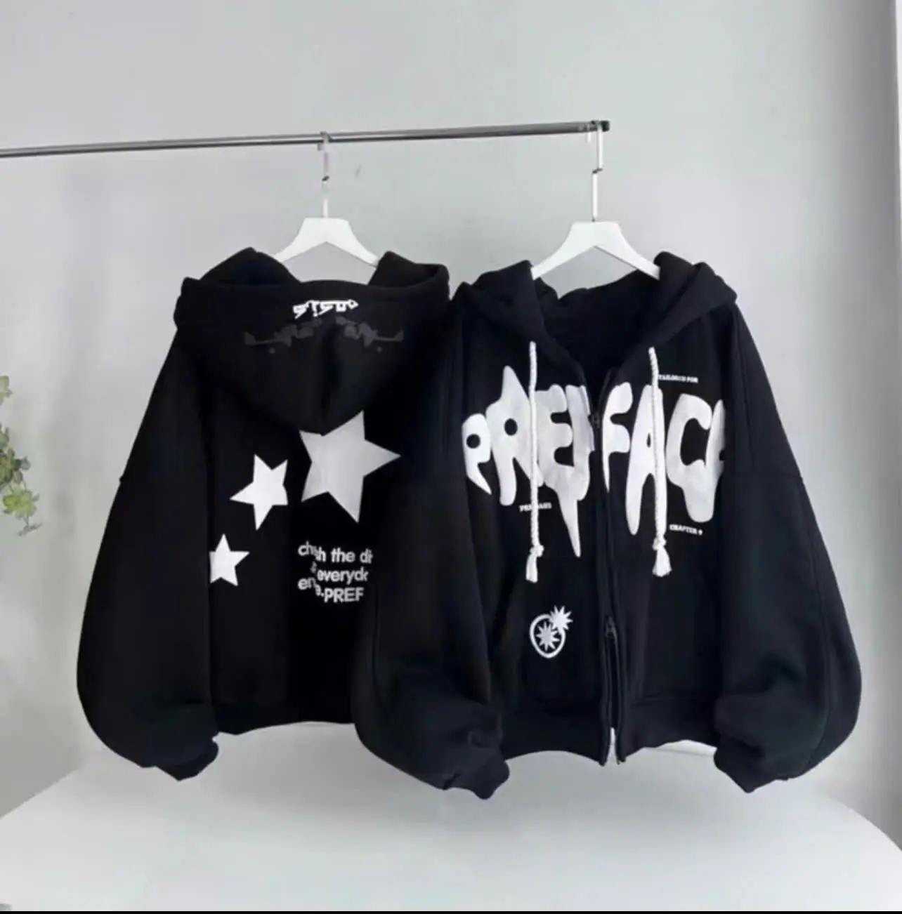 Áo Khoác Hoodie Nam Nữ FREFACE Ngôi Sao In Nổi Siêu Xinh HOT Trend Jacket MENWEAR Cực Đẹp