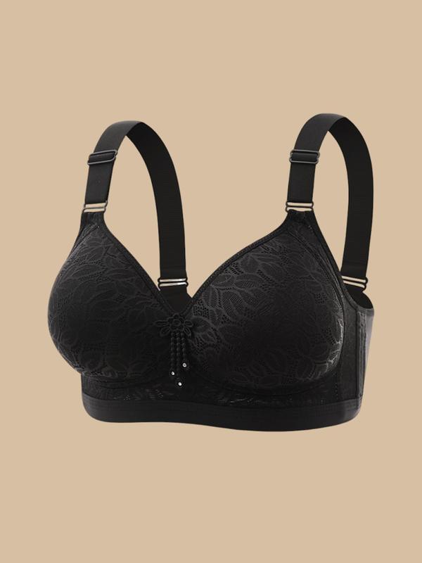 Women's Floral Lace Push Up Bra, Breathable Comfortable Adjustable Strap Bra, Lingerie for All Seasons 5