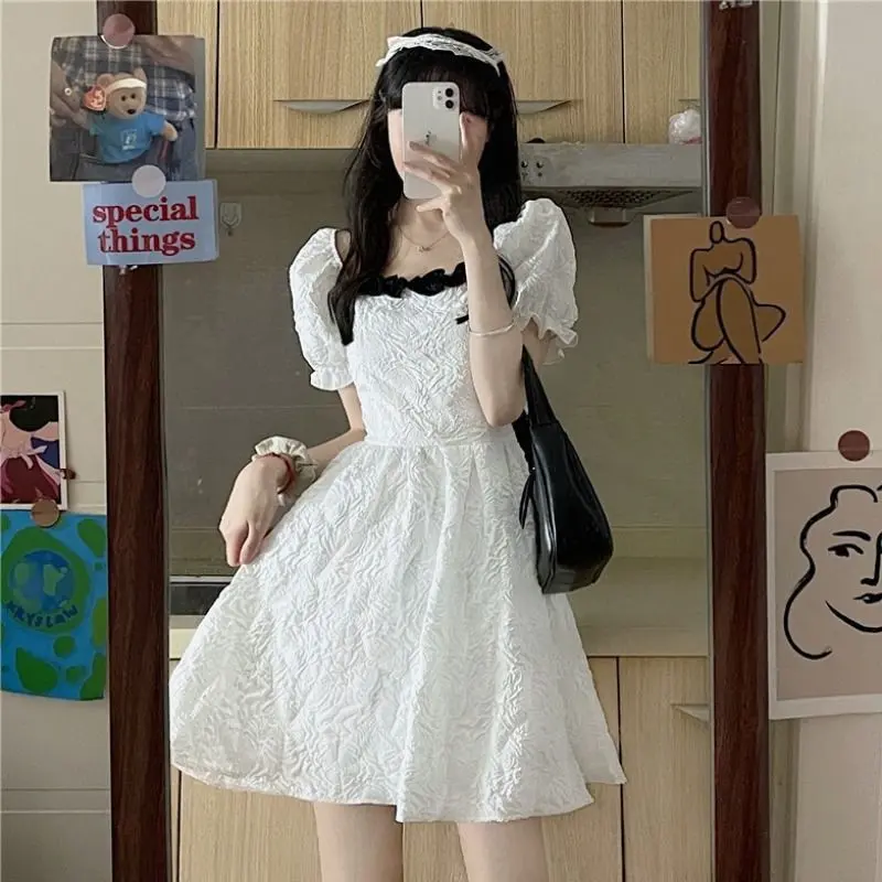 Váy Công Chúa, Phong Cách Cô Gái Nóng Bỏng Ngọt Ngào Nhỏ Tay Phồng Hở Lưng, Thích Hợp Cho Trẻ Em, Hàng Mới Về Mùa Hè 2024, Phong Cách Mori, Váy Tình Yêu Đầu Tiên