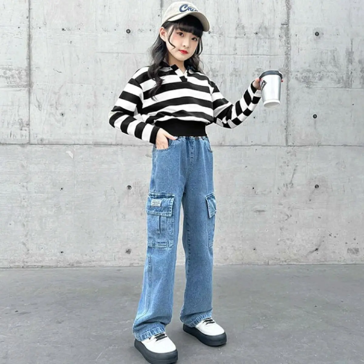CELANA KULOT ANAK TANGGUNG 6-11 TH JEANS ANAK Polos Fashion 10-11 tahun snowhitam bawahan
