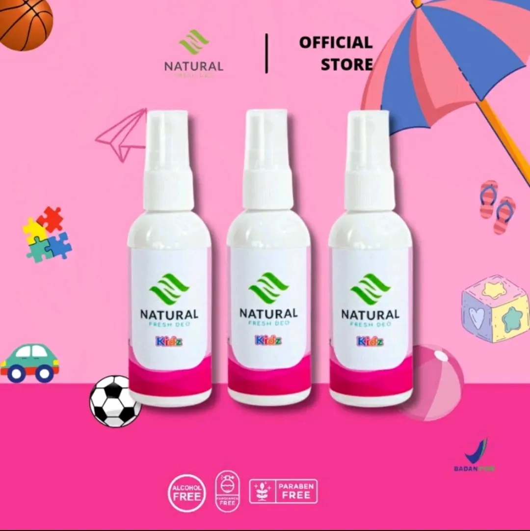 3 BOTOL NATURAL FRESH DEO KIDZ Deodorant Ketiak Anak Bpom Paket Hemat