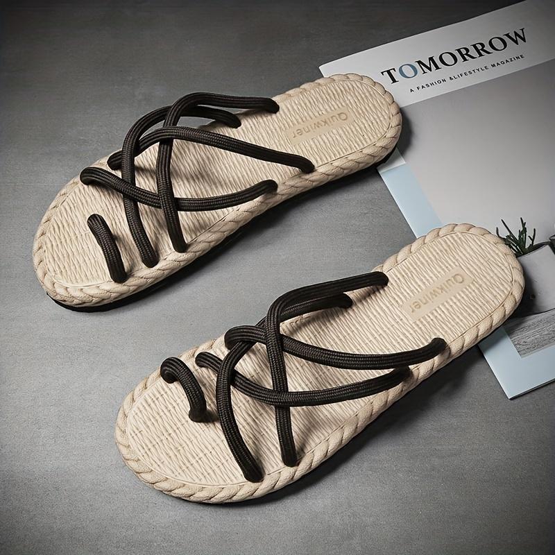 Men's Cross Strap Beach Sandals - Non-Slip Toe Loop Design for Outdoor Wear 6