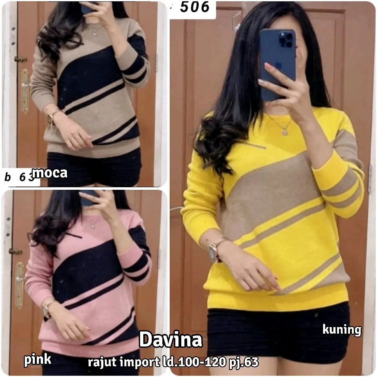 blouse rajut import premium Knitwear Atasan Sweater Panjang Wanita