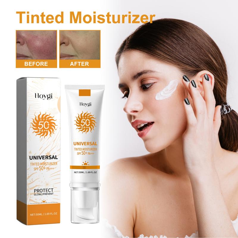 Product Introduction of Sunscreen to prevent sunburn and tanning, Universal Tinted Face  Moisturizer Sunscreen, SPF 50 PA+++, Water Resistant And Non-Greasy,For All Type Skin Facial Skincare 0