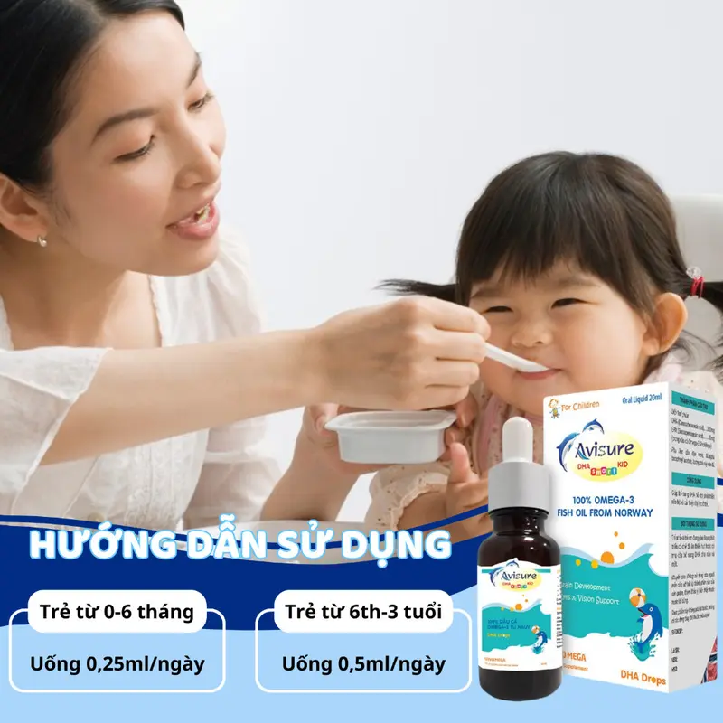 DHA cho bé Avisure DHA EPA, Omega 3 tinh khiết NaUy phát triển trí não, bé thông minh mắt sáng 6