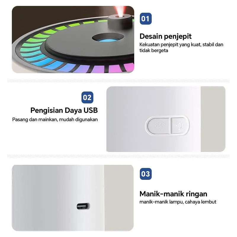 【2 in 1】280ml Pelembab proyeksi bintang yang dapat diputar lampu atmosfer diffuser pembersih udara semprotan aromaterapi garansi satu tahun 5