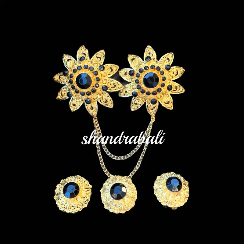 Set Bros Kancing Peniti Kenanga Polos Bulat Aksesoris Perhiasan Baju Adat Kebaya Wedding Alpaka Bali 4