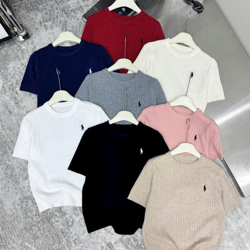 Áo len nữ cộc tay CỔ TRÒN THÊU NGỰA chất len lông thỏ mềm hàng QC freesize