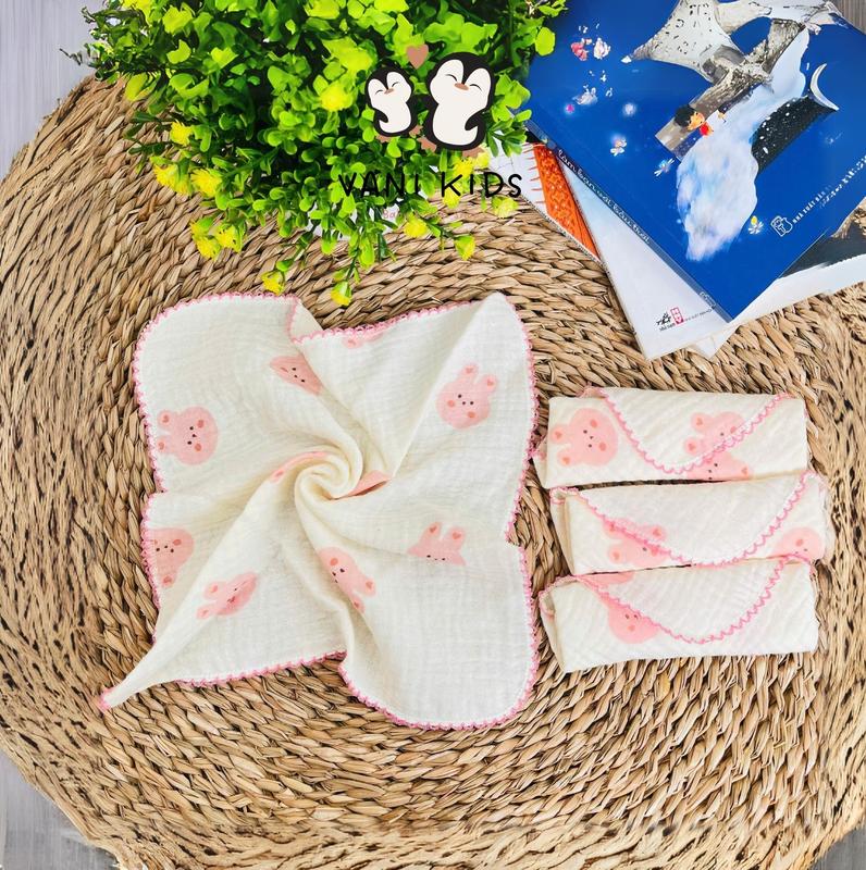  Combo 10 khăn sữa cho bé khăn mặt xô muslin 2 lớp mềm mịn an toàn cho da bé VANI KIDS yemxoay  360 