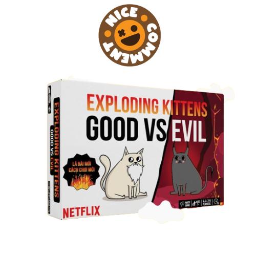 Trò chơi Mèo Nổ Exploding Kittens: Good vs Evil Việt Hoá 55 thẻ bài cùng hướng dẫn Tiếng Việt
