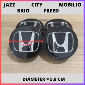 DOP Roda atau Tutup Velg Honda Jazz, City, Brio, Mobilio RS, Freed Diameter 5,8 CM