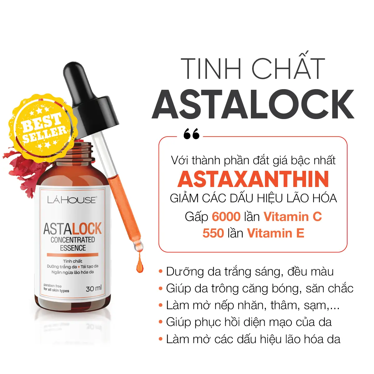 TINH CHẤT DƯỠNG TRẮNG DA LÁ HOUSE - ASTALOCK CONCENTRATED ESSENCE