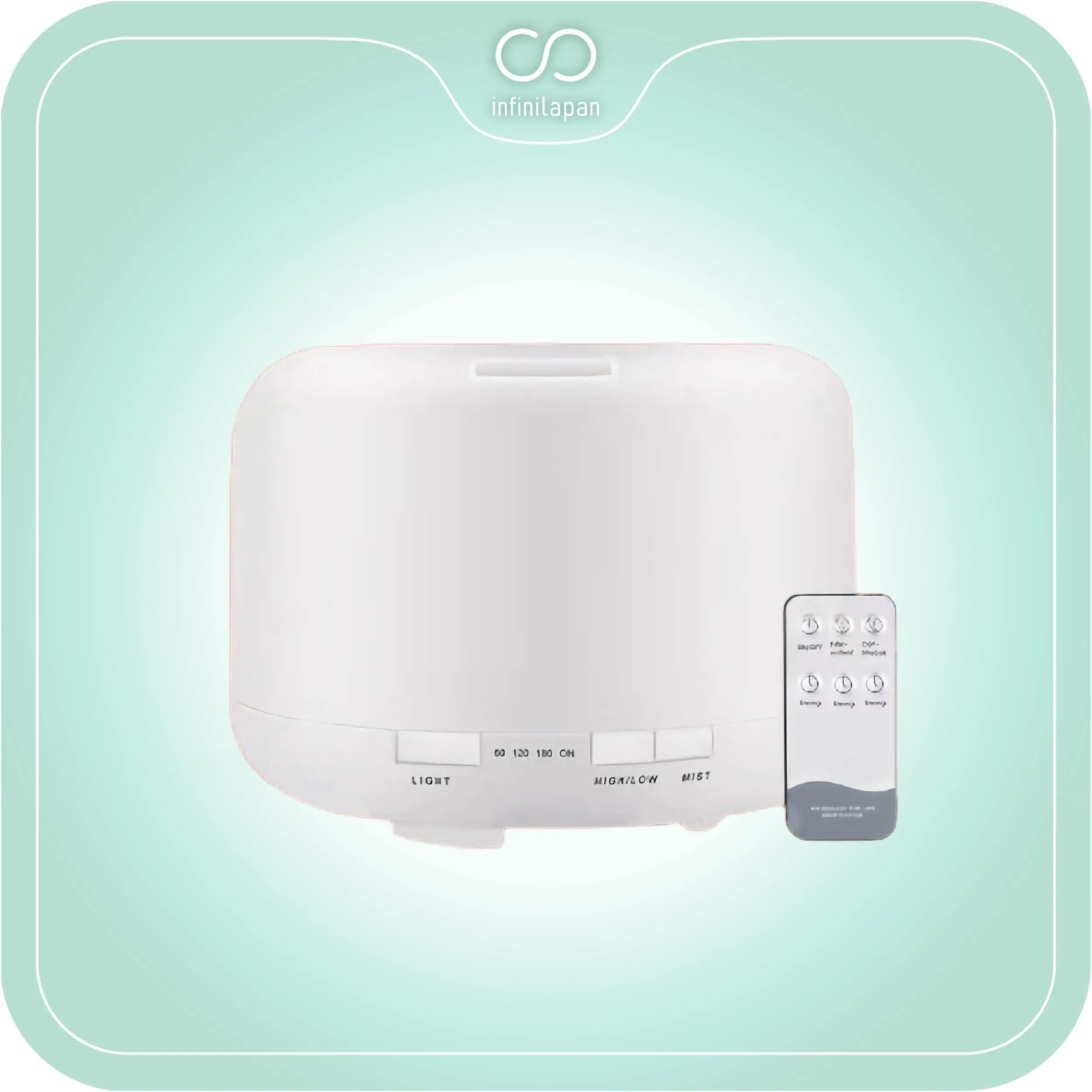 【Harga untuk likuidasi persediaan】INFINILAPAN Humidifier air diffuser 500ML + remote aromatherapy 7 color Led+usb（BritishPlug） remote Humidifiers